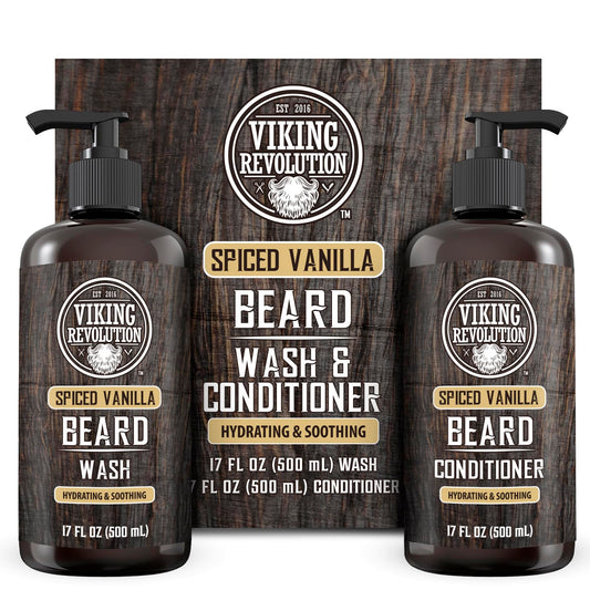 Viking Revolution Beard Wash and Beard Conditioner 17oz Spiced Vanilla