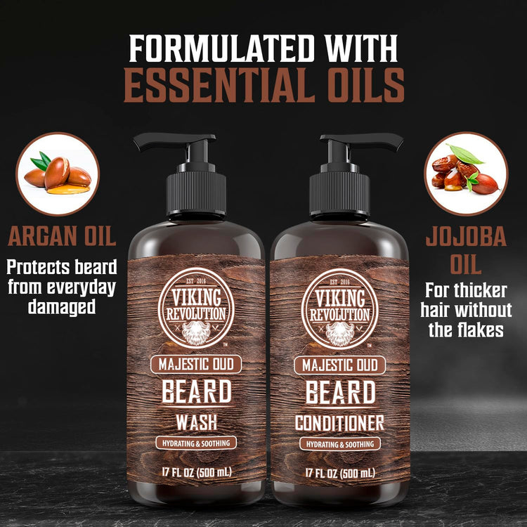 Beard Wash and Beard Conditioner 17oz, Majestic Oud