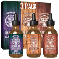 Experience the perfect beard care with the Beard Oil - 3 Pack 1oz, featuring clary sage, cedar pine, and sandalwood scents in elegant glass bottles. Ideal for taming and nourishing your beard while helping to prevent beard dandruff.