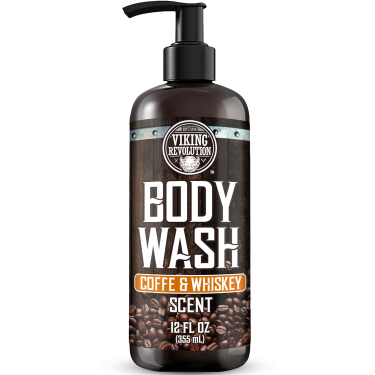 Coffee & Whiskey Body Wash - 12oz by Viking Revolution for mens grooming.