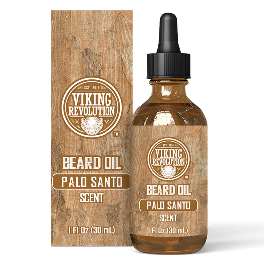 Palo Santo Beard Oil, 1 fl oz, ideal for preserving hydration and improving beard texture.