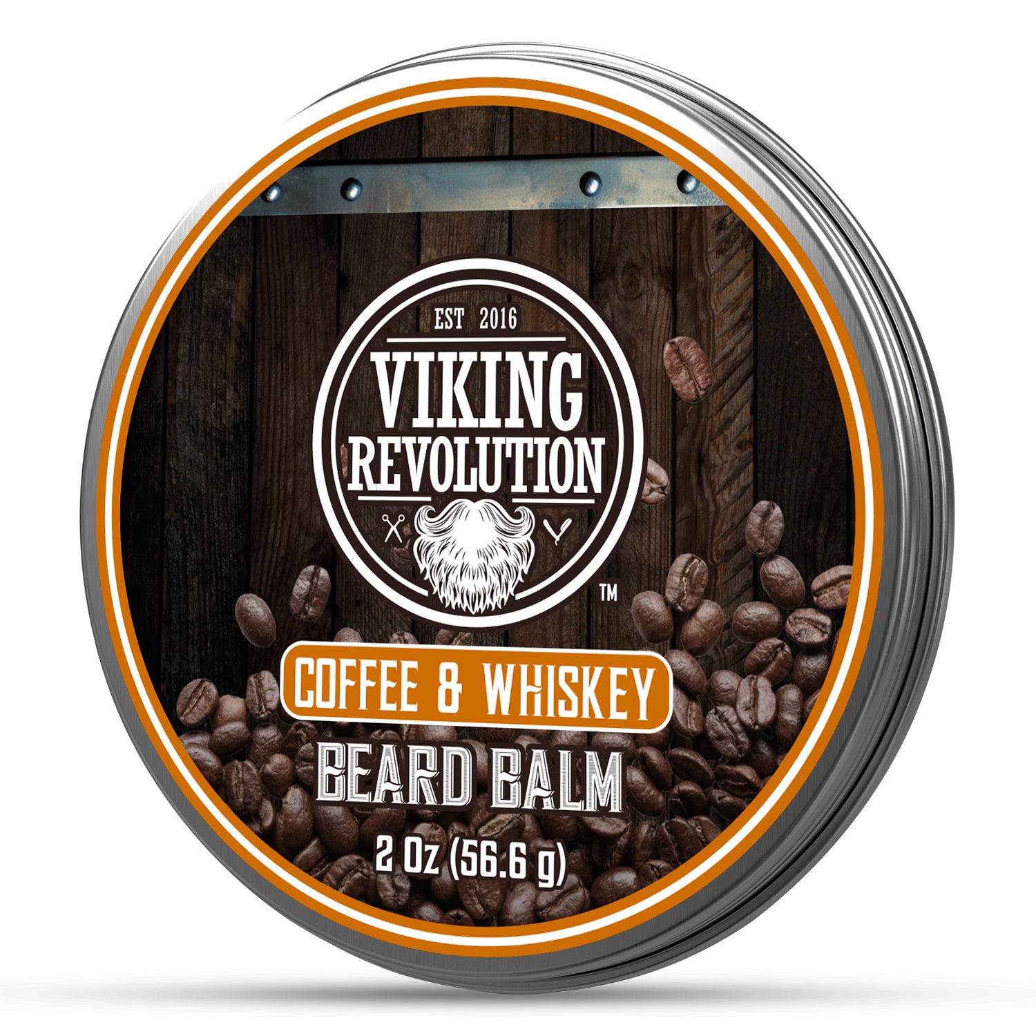 Viking Revolutions Coffee & Whiskey Beard Balm, natural care with a coffee bean essence.