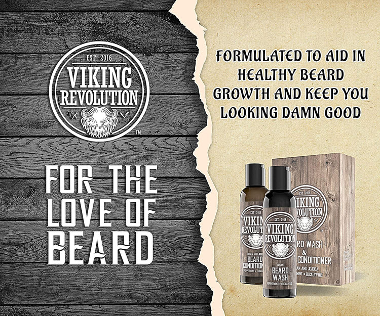 Viking Revolution - Peppermint & Eucalyptus Beard Wash & Conditioner Set - 10oz