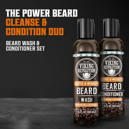 Coffee & Whiskey Beard Wash & Conditioner Set - 5oz