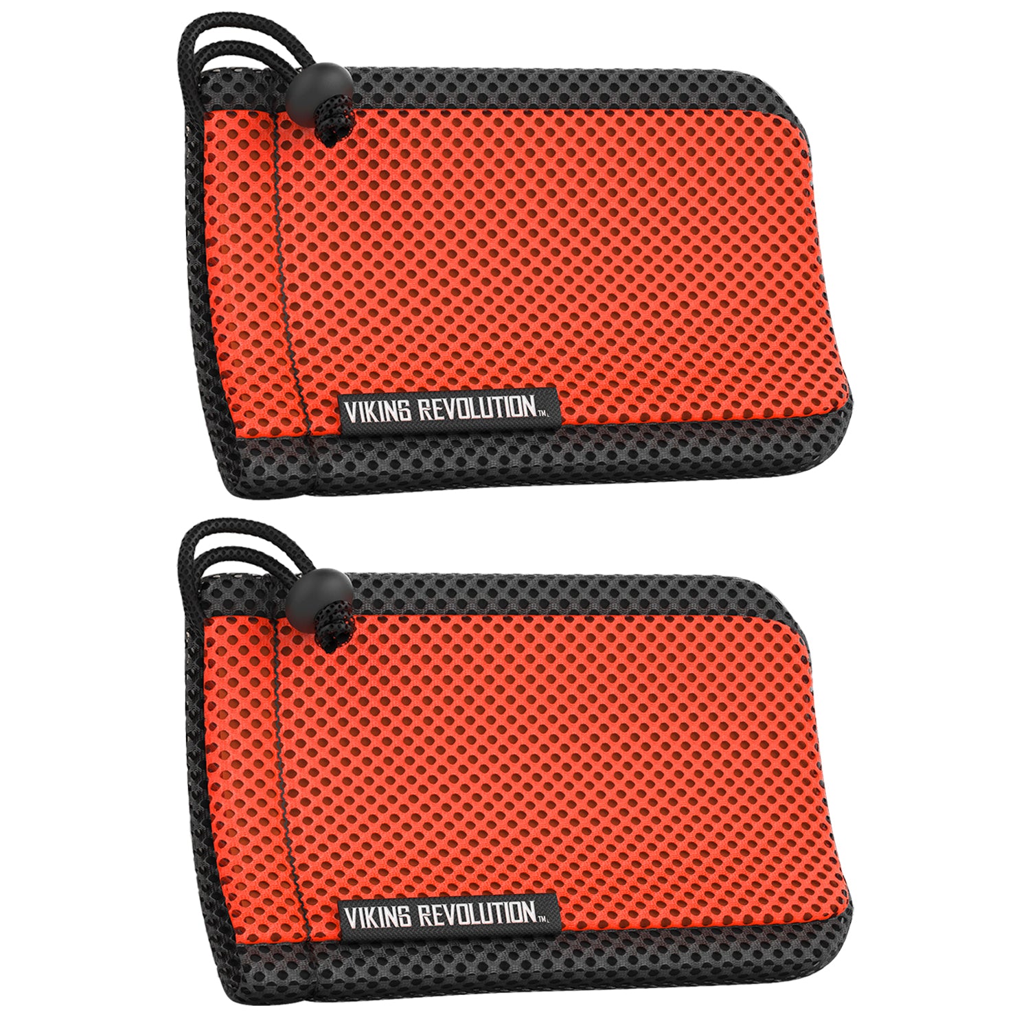 Two Soap Bag (2 Pack) in orange and black, mesh design, perfect as a body scrubber or exfoliator.