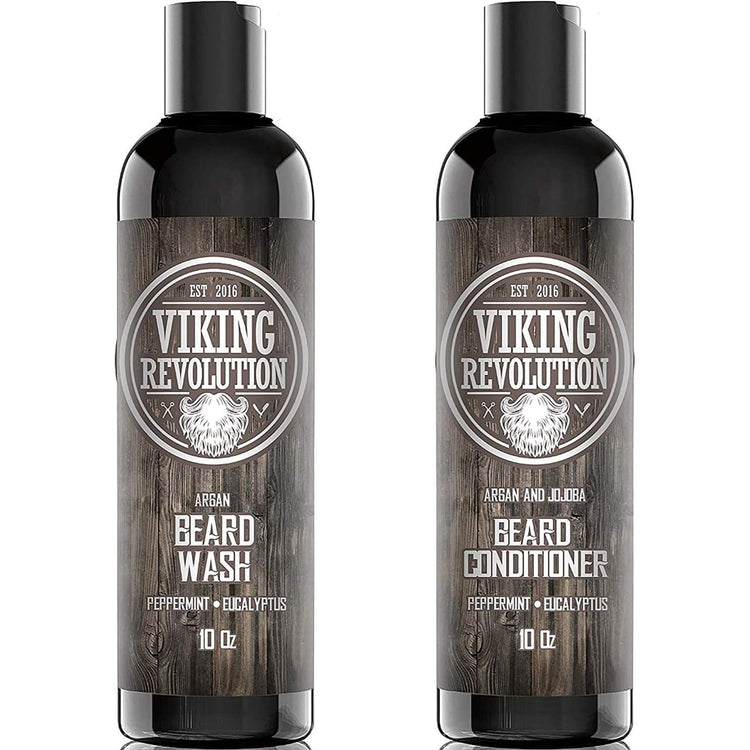 Viking Revolution - Peppermint & Eucalyptus Beard Wash & Conditioner Set - 10oz