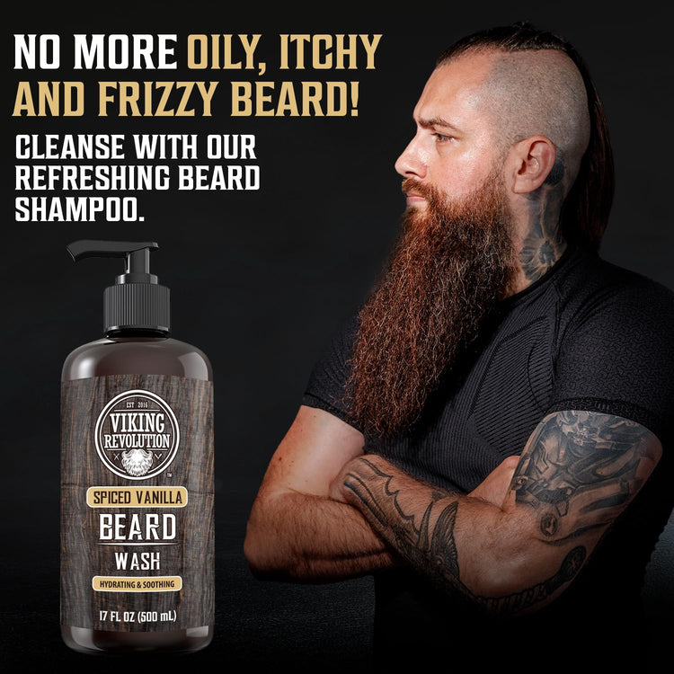 Beard Wash Spiced Vanilla with Argan Oil and Jojoba 17oz