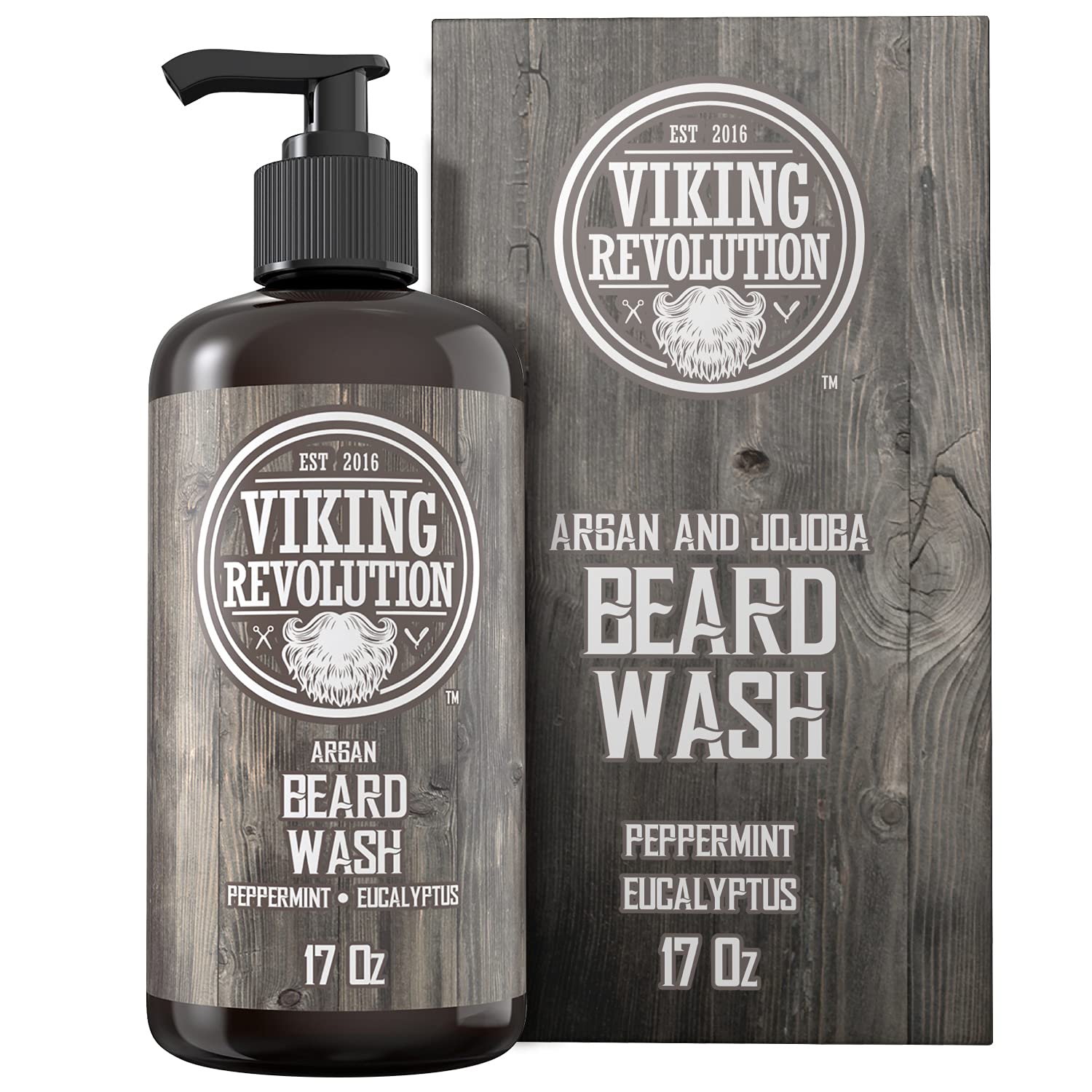 Experience the invigorating scent of peppermint and eucalyptus with our Peppermint & Eucalyptus Beard Wash, a 17 oz bottle crafted to enhance hair growth and nourish your facial hair.