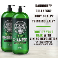 Tea Tree Oil Shampoo & Conditioner Set, 17oz, for dandruff prevention and an itch-free, clean scalp.