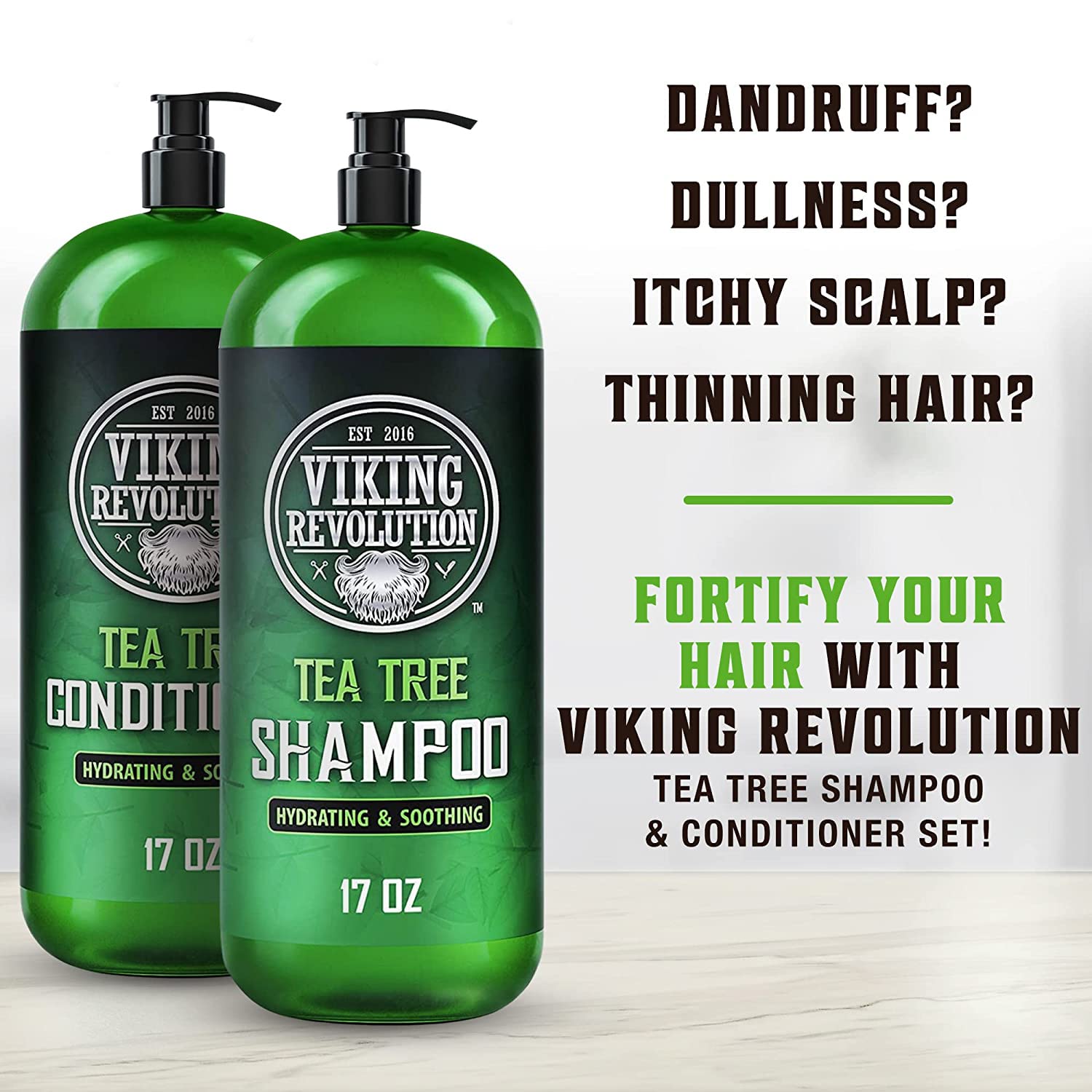 Tea Tree Oil Shampoo & Conditioner Set - 17oz