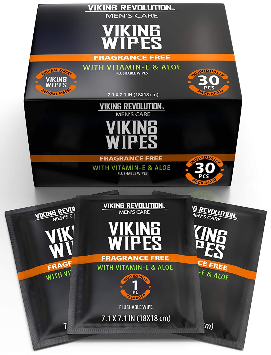Box of biodegradable Flushable Wet Wipes for Adults Unscented with 30-pack displayed in front.