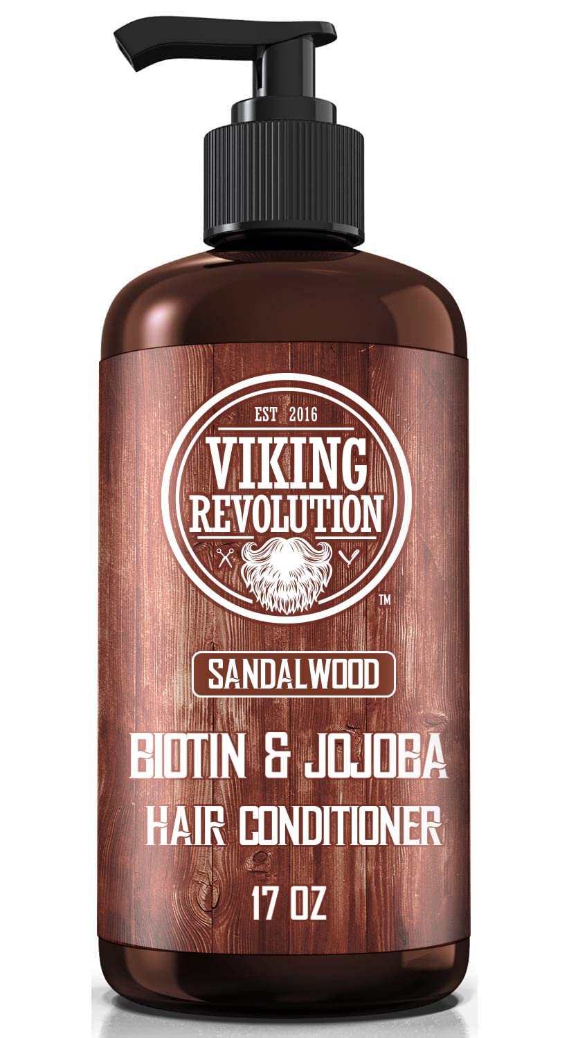 A brown bottle of the Sandalwood Shampoo and Conditioner Set (17 oz) featuring a pump top, ideal for pairing with our men's shampoo to combat thinning hair.