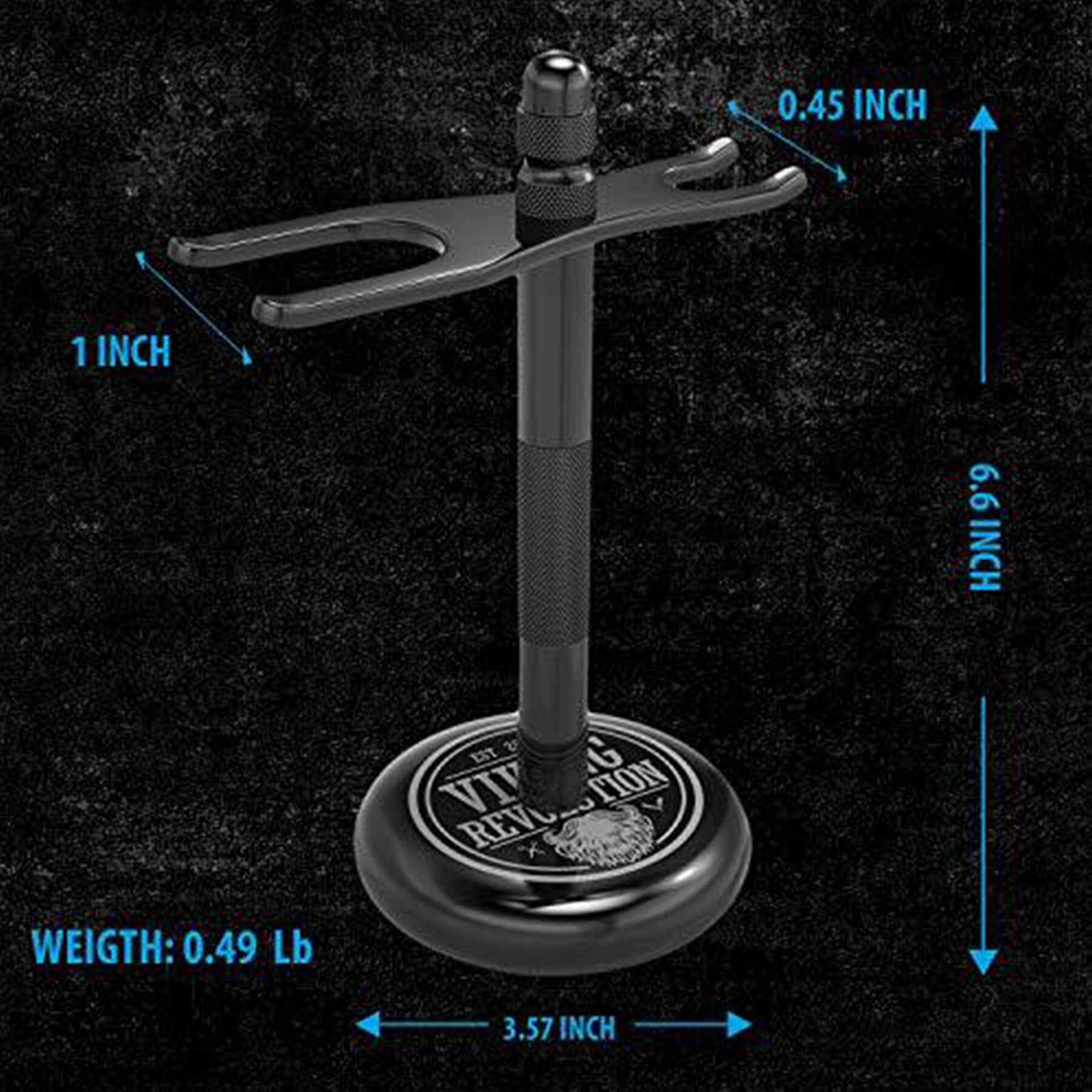 Beard grooming just became more sophisticated with the Viking Revolution Black Safety Razor Stand. At 9.99 inches tall and 3.57 inches in diameter, it weighs only 0.49 lbs. This elegant accessory is ideal for organizing your essentials in one stylish package.