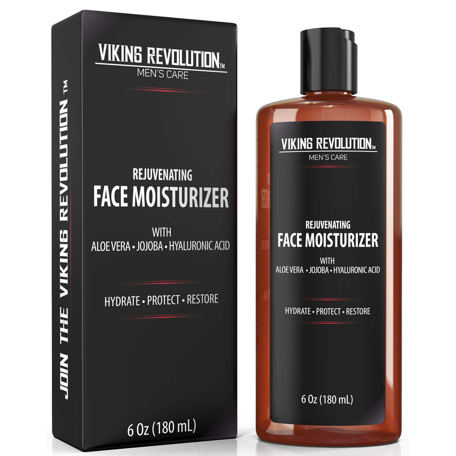 Viking Revolution moisturizer, 6 oz with aloe vera, jojoba & hyaluronic acid for men.