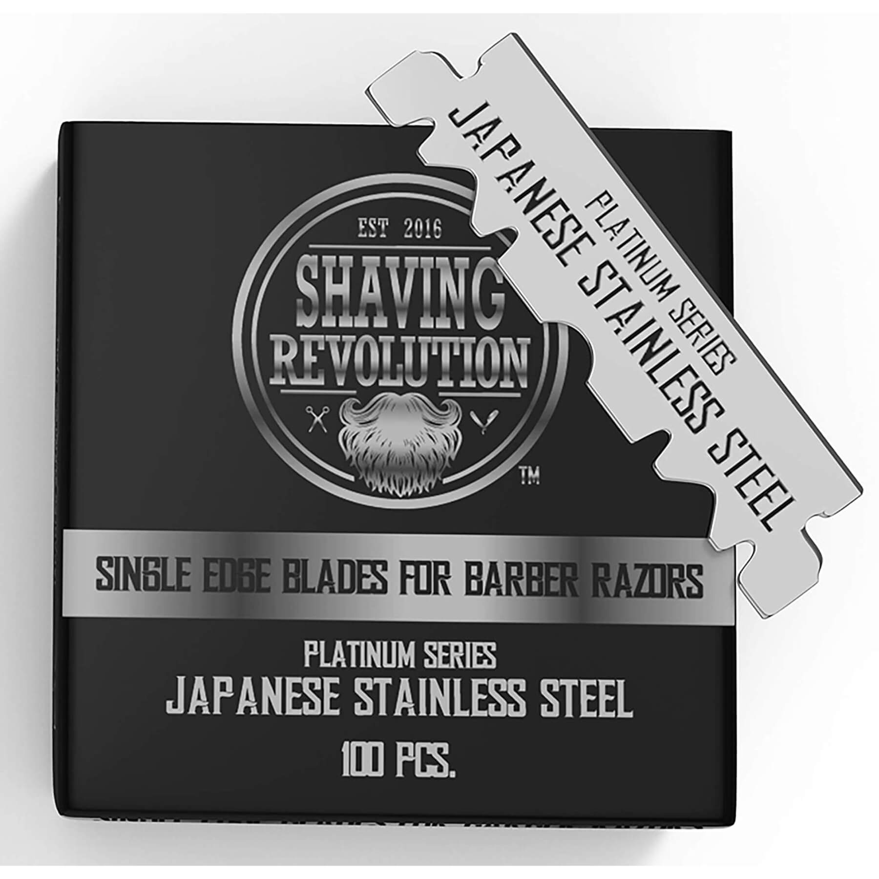 Barber Single Edge Razor Blades (100 count) made with Japanese stainless steel for a precise shave.