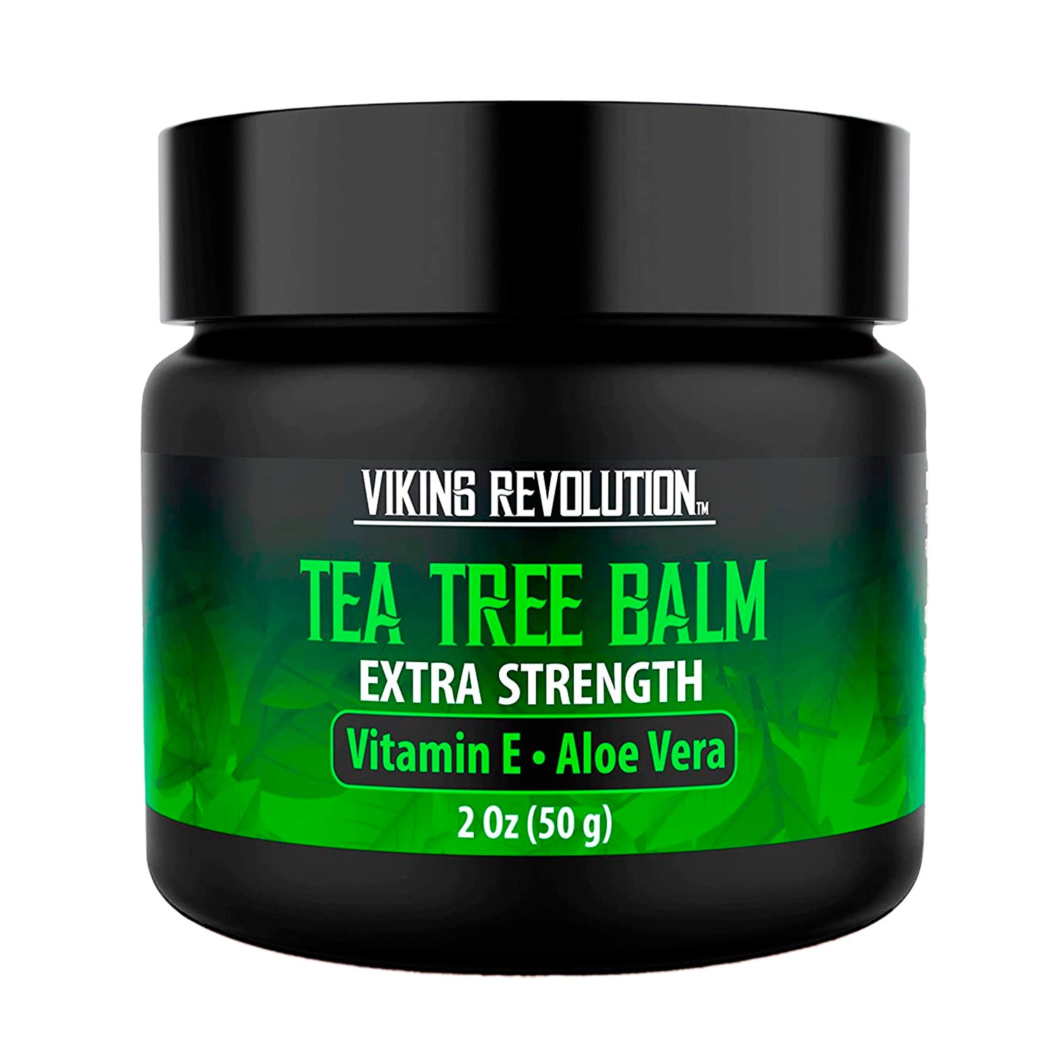 A 2 oz jar of Tea Tree Oil Cream, with Vitamin E and Aloe Vera, by Viking Revolution for fast results.