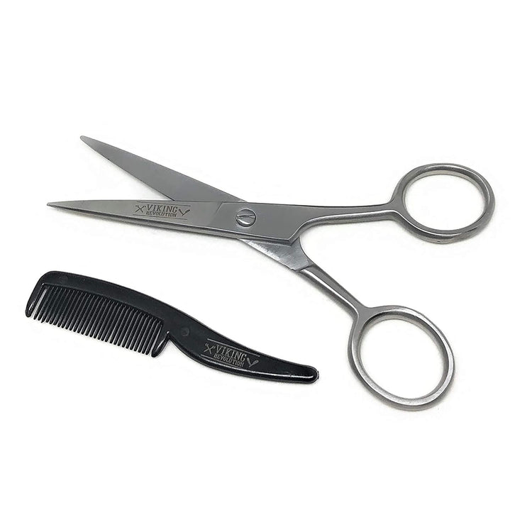 Beard and Mustache Scissors w/Comb and Synthetic Leather Case